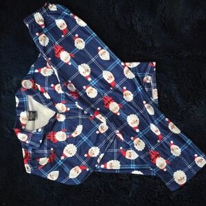 Santa Kids Pajama Set - Blue and White
